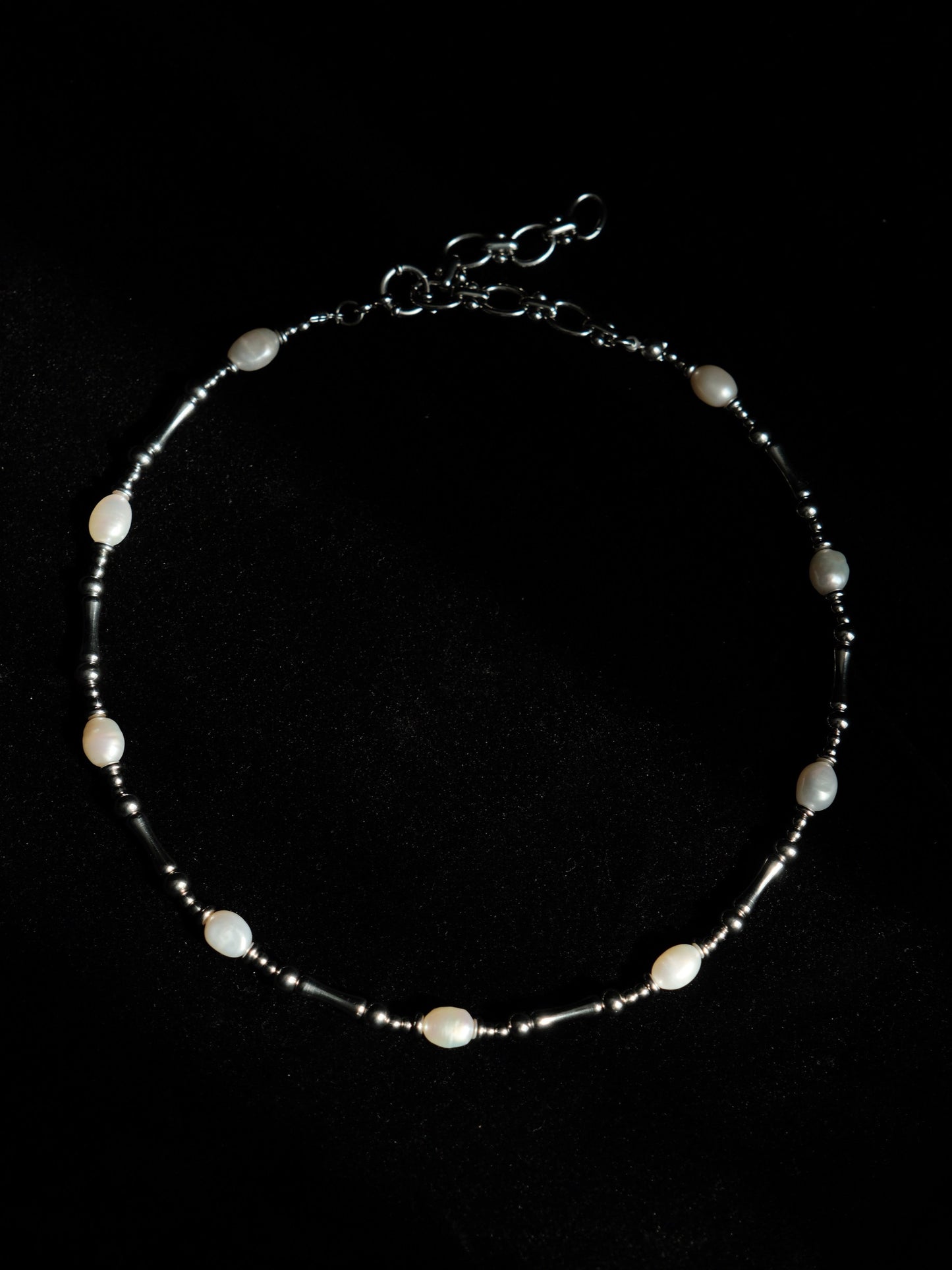 Elegant Titanium Steel & Freshwater Pearl Necklace