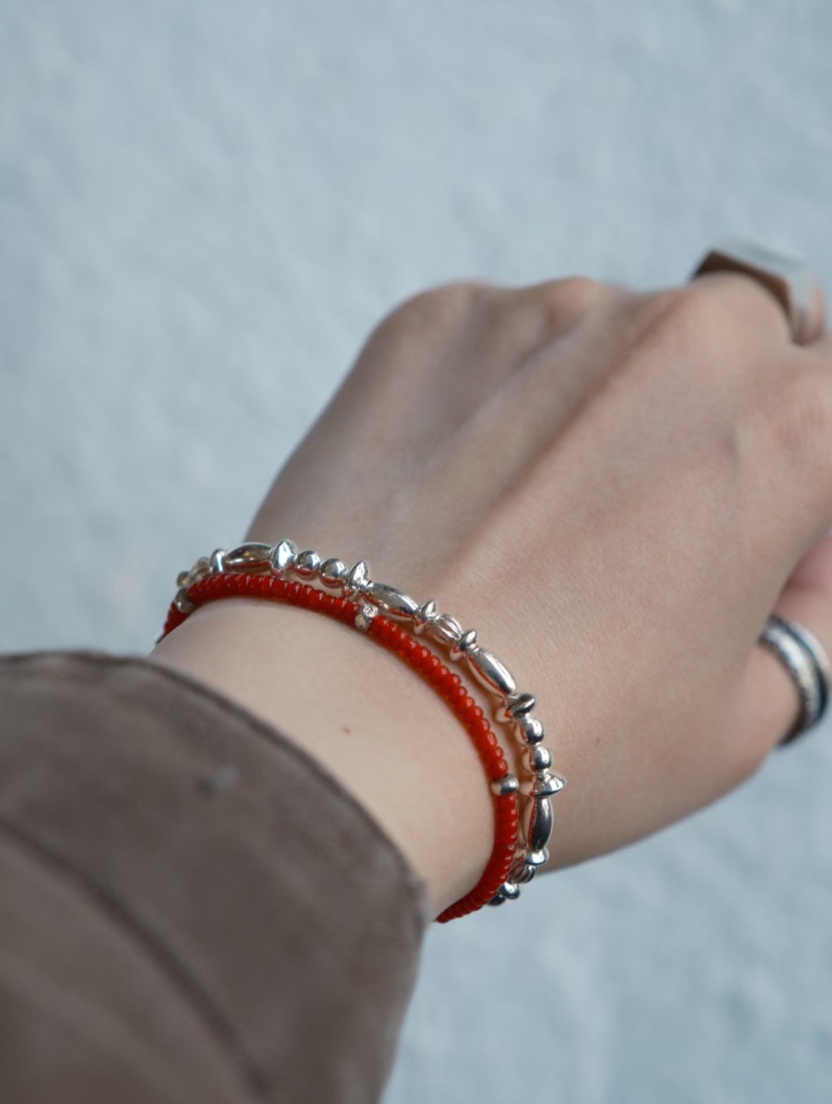 Retro Silver Bead Bracelet