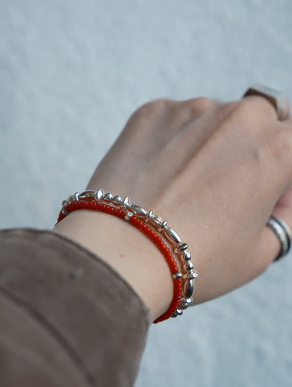 Retro Silver Bead Bracelet