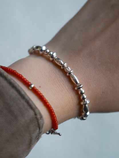 Retro Silver Bead Bracelet